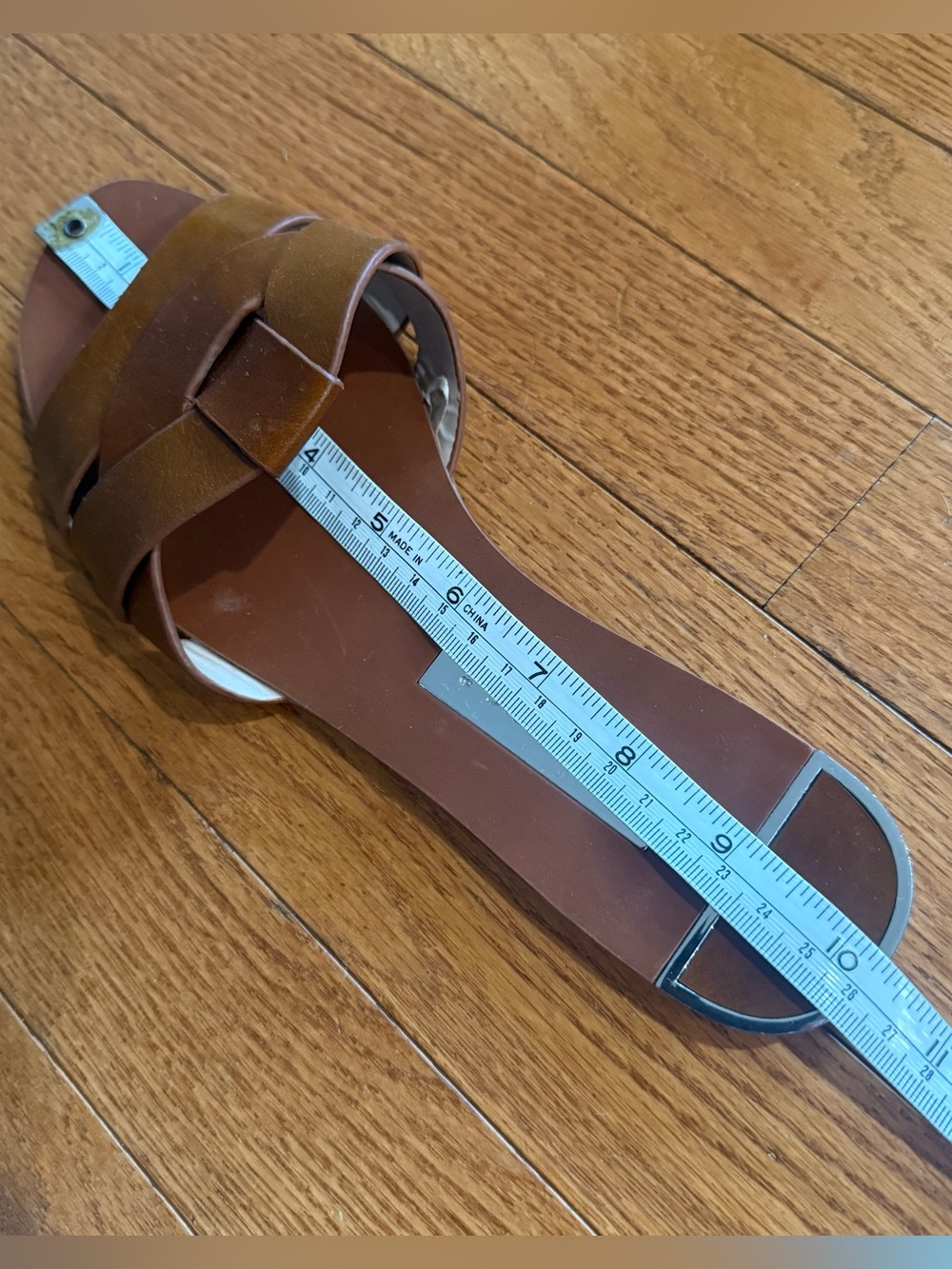 ZARA Basic Women’s 39 8-8.5? Crossover Flat Sandals Slides Criss Cross Leather? - Picture 11 of 12